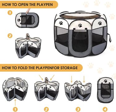 Складана переносна клітка-вольєр для собак та котів 74x74x43 см. Ідеально для цуценят, кроликів та інших дрібних тварин. Для дому та вулиці.