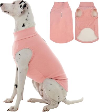 Теплий флісовий пуловер для собак Kuoser XL, рожевий: зручний одяг для великих собак