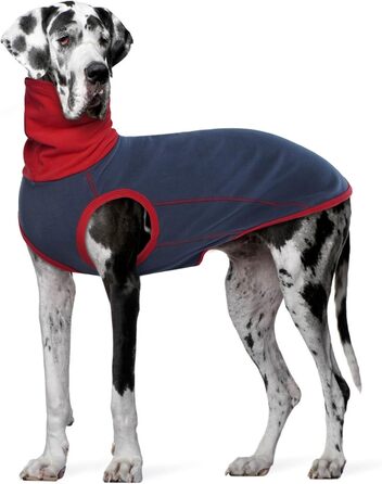 Пуловер для собак MHaustlie, теплий флісовий пуловер з коміром-гетром для маленьких собак, XXL, блакитний