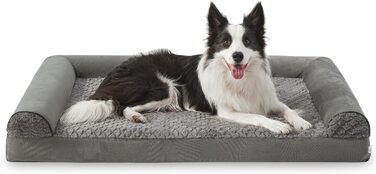 Ортопедичне ліжко для великих собак FURTIME, ергономічна лежанка, 89x64 см, знімний чохол, темно-сіра