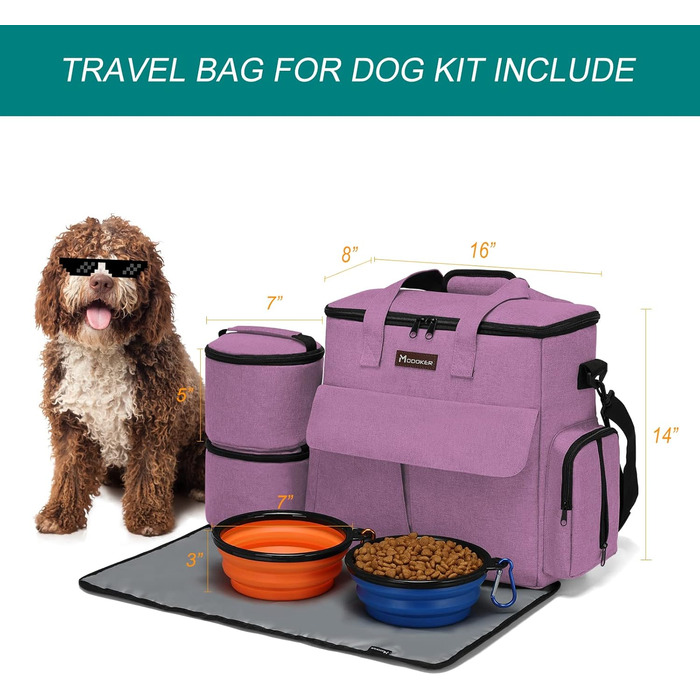 Переносна сумка для тварин, схвалена авіакомпаніями, комплект для подорожей з собакою/кішкою на вихідні, рожевого кольору (41 x 20 x 36 см)