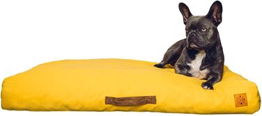 Ортопедичне ліжко для собак Roth & Bock з м'якої піни, сертифіковане Oeko-Tex Standard 100, покриття з водонепроникного канвасу, жовте, розмір S