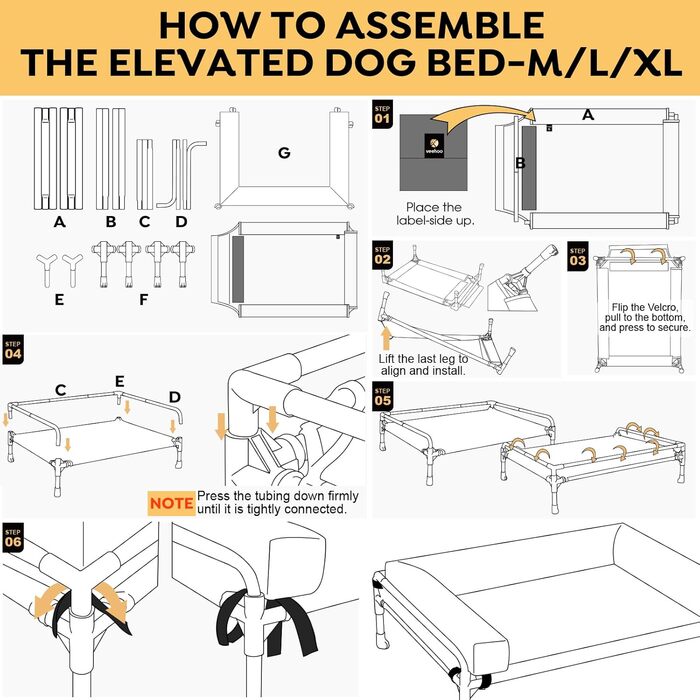 Лежанка для собак Veehoo Outdoor, чорна, 74 x 46 x 18 см. Охолоджуюча, піднята, знімний бордюр, для подорожей, миється.