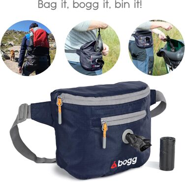 BOGG Універсальна сумка-переноска для собак | Диспенсер для пакетів та контейнер для відходів (Сірий Оскар)