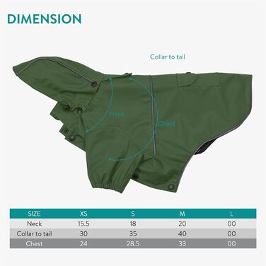 Дощовик для собак Navaris - водонепроникний дощовик для собак, зелений (XL)