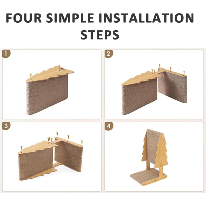 Котячий когтетоп ERNAN: 62 см, L-подібний, з картону, для захисту дивану, на стіну та кут