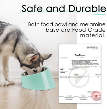 Нахилена годівниця для собак та котів SuperDesign 15°, зелений меламін, 600 мл