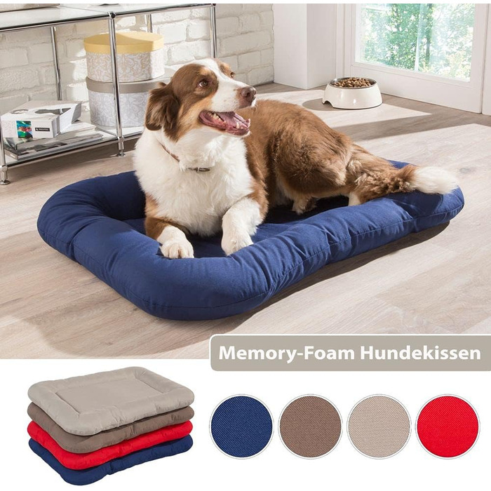 Ортопедичне собаче ліжко KAHU® з віскоеластичною піною (50x76 см) • М'яке та зручне ліжко для собак • Вологостійке та легко миється • Колір: блакитний (89 x 66 x 8 см)