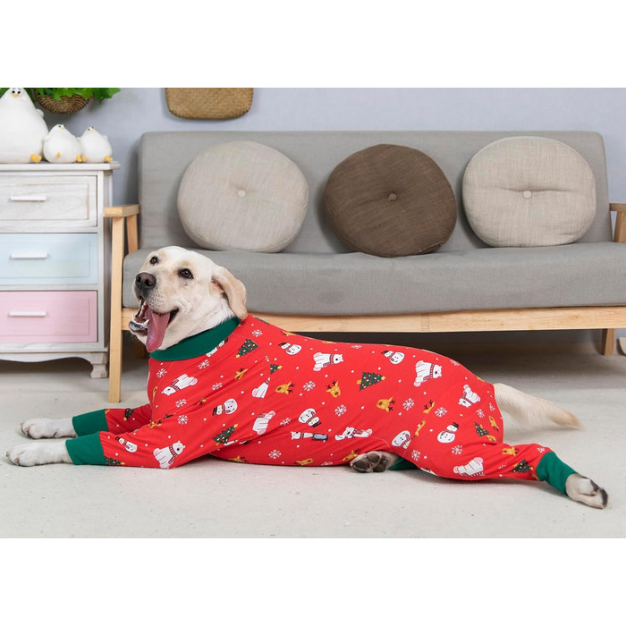 Комбінезон для собак великих порід, захисний, анти-шерсть, від лизання, для захисту ран, піжамний, розмір XXXL, 7XL, для святкування Різдва
