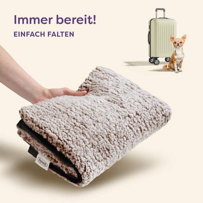 Самогріюча ковдра для собак та котів, коричнева, 60x45 см - м'яка та затишна ковдра для котів - з шумопоглинанням - знімний та пральний чохол - з антиковзною основою