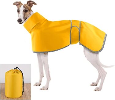 Жаропрочний дощовик для породисті собаки Віндгаунд (M, жовтий) - водонепроникний, легкий, для літа та зими