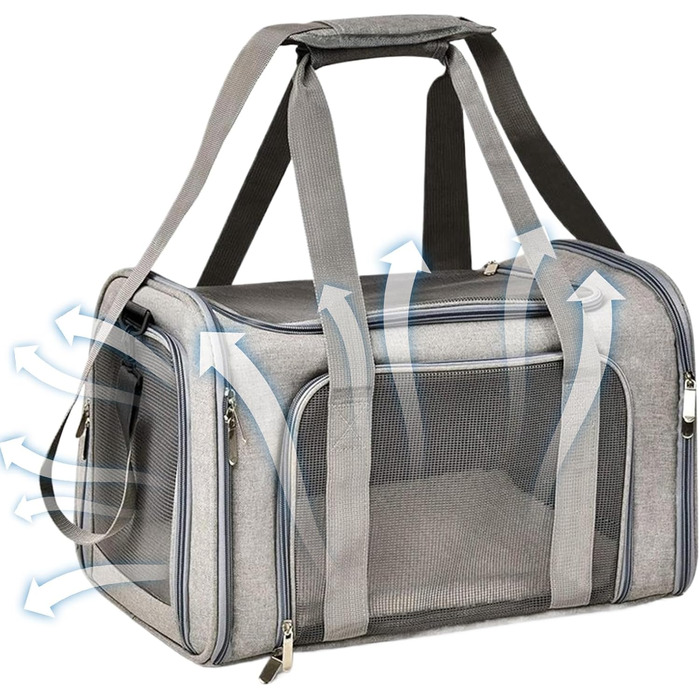 Траспортер для котів та маленьких собак, складаний, для подорожей, сірий