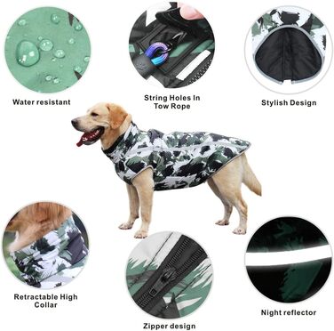 Теплий зимовий одяг для собак та котів Idepet: куртка, жилет, костюм з отвором для повідка, чорний, 3XL