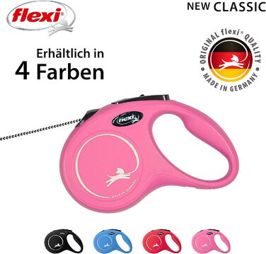 Рулетка для собак Flexi 25210769, розмір M, до 25 кг, 4.8 м, рожева