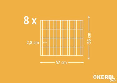Вольєр для тварин Kerbl, 8-секційний, 57x56 см, для кроликів та курей, з кілочками для монтажу
