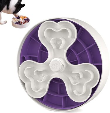Антишлінговий набір для собак - миска для сухого, вологого та сирого корму | Головоломка для корму для собак для веселих та здорових прийомів їжі | Антишлінговий набір для собак з чотирма лапами, фіолетовий