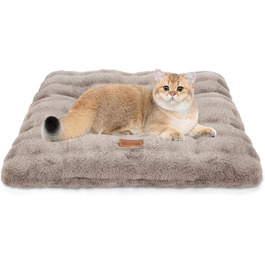 Ліжко для котів Nobleza, м'яке та пухнасте, 50 x 40 см, коричневе. Також підходить для маленьких собак. Легко миється, не слизьке.