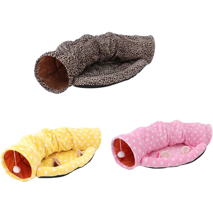 Тунель-ліжко для котів Tubayia, іграшка-тунель для котів, рожевий