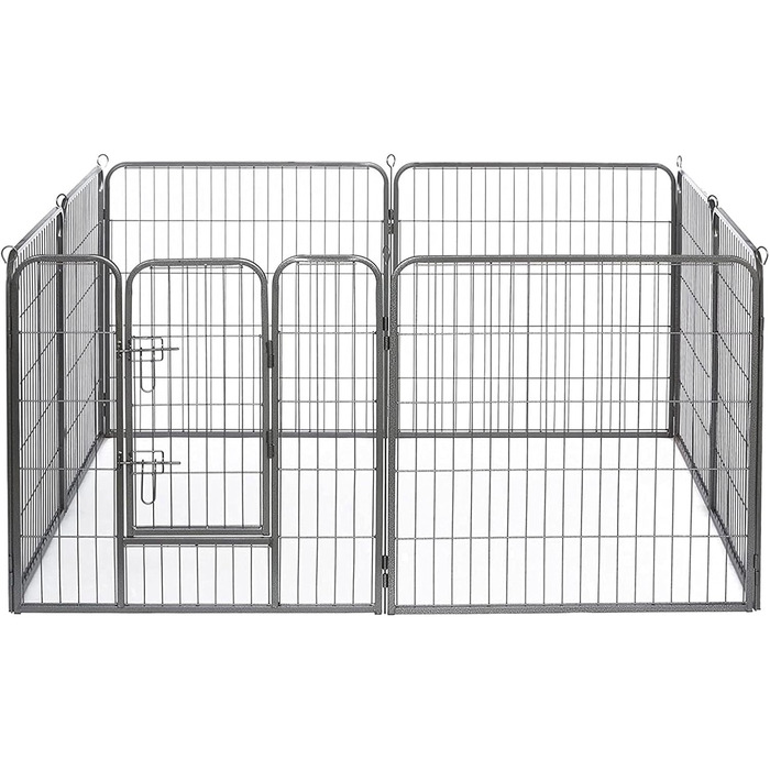 Клітка для цуценят та дрібних тварин Lionto, 80x80 см, розширювана, для дому та саду, з дверцятами та засувом, 8 елементів