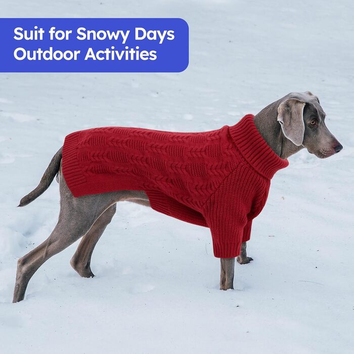 Пуловер для собак ASENKU XXL, теплий пуловер для великих собак, дівчаток та хлопчиків, для Пітбуля, Лабрадора, червоний, універсальний (Getaway Solids)