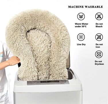 М'яке кругле ліжко для собак та котів Lukery з плюшу, зручне донат-кільце, м'яке ліжко для собак та котів, підходить для маленьких, середніх та великих тварин (70см, золотисто-жовтий)