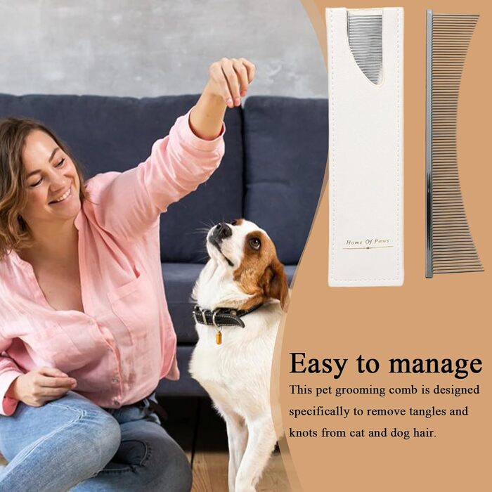 Гребінець для собак та щітка для котів | Абребінець для грумінгу, аксесуари для купання, для довгошерстих порід, цуценята, сріблястий