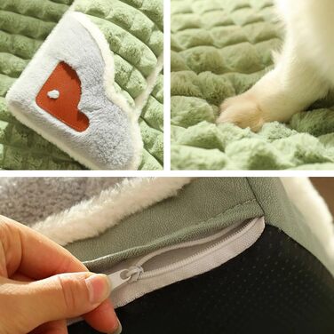 Ортопедична подушка для собак, малого та середнього розміру - миється, з неслизьким покриттям та високим бортиком - знімний чохол (сірий, S: 50×35 см)