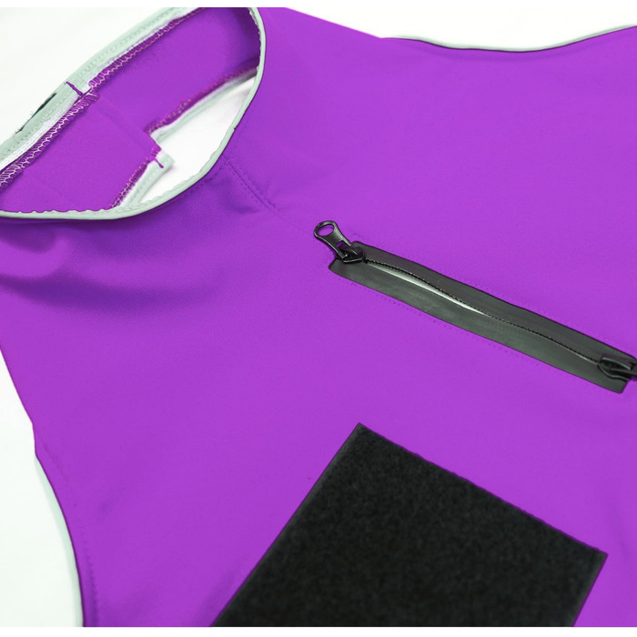 Водонепроникний жилет для собак Softshell з порталом для повідка та клямкою (S, фіолетовий)