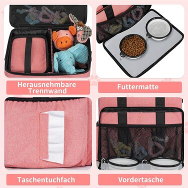 Сумка для ласощів для собак на 25L з регульованим плечовим ременем. Ідеальна для подорожей та прогулянок. Рожева сумка для собак.