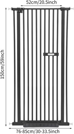 Захист для собак LENDISIY: турнік-загородка, 76-85 см, чорний (150 см)