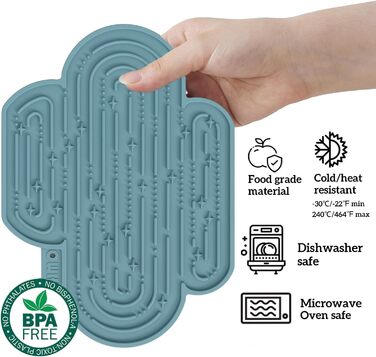 Лежанка-іграшка для собак OHMO Schleckmatte, 2 шт. (Коррал & Вишневий) - для цуценят, котів, зняття тривоги, повільне годування, силікон 18x25.5 см