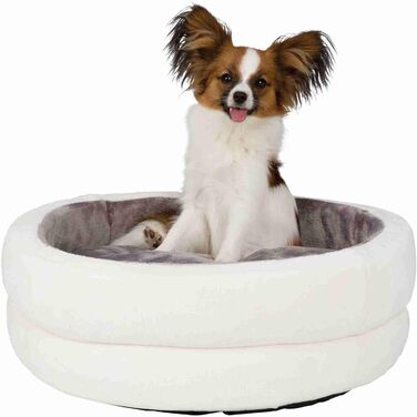 Кругла лежанка для собак Trixie Bett Levi, діаметр 45 см, кремово-сіра, S