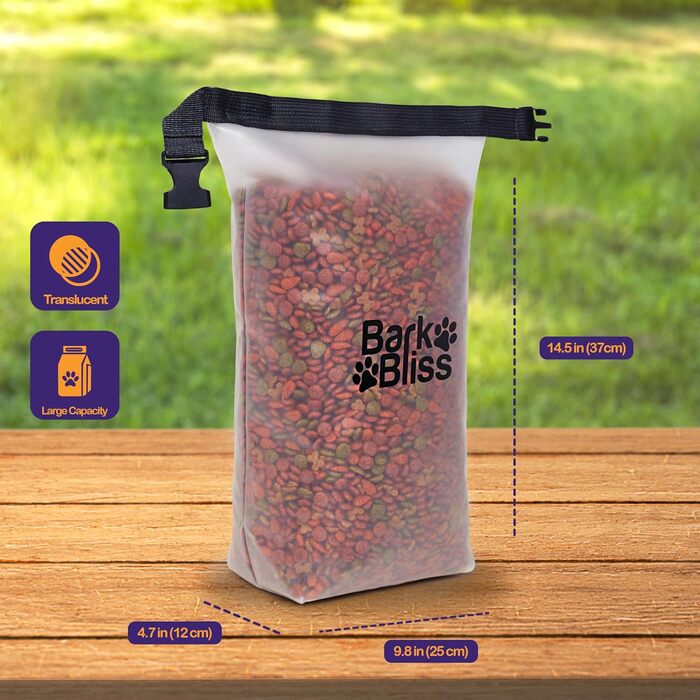 Набір для зберігання корму для собак BarkBliss, 25 порцій, зручний контейнер для подорожей, 3 кг, ідеально для кемпінгу та подорожей