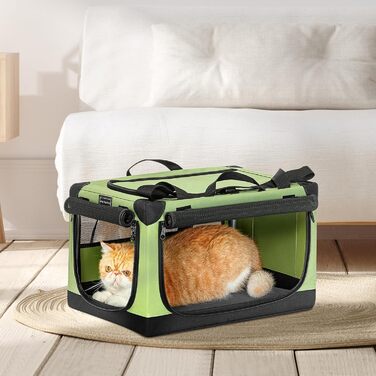 Складана транспортна сумка Petsfit для собак і котів XS, зелена, для подорожей та авто, міцна тканина, регульований чохол, посилені шви