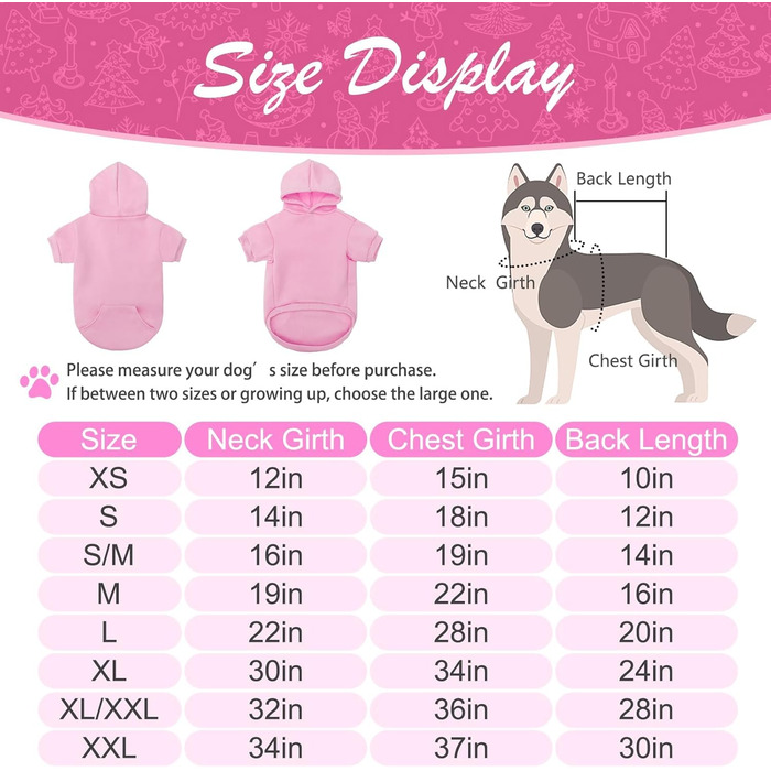 KOOLTAIL Пуловер з капюшоном для собак – теплий, м'який, з отвором для повідка та кишенею, зимовий одяг для собак, кошенят, дівчаток (Small/Medium, Рожевий)