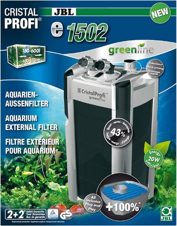 Зовнішній фільтр для акваріума JBL CristalProfi e902 greenline (для акваріумів 160-600 л, Single)