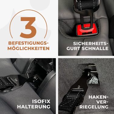 Автогурт для собак Wuglo 30-95см: безпечний кріплення для автокрісла, універсальний, чорний