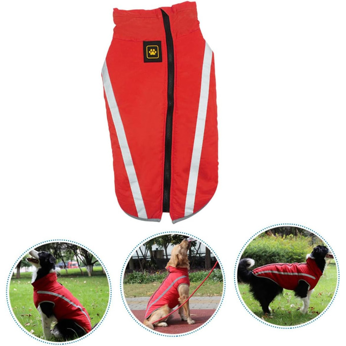 Водонепроникний дощовик для собак - дощовик для маленьких собак та цуценят (45x55 см, червоний)