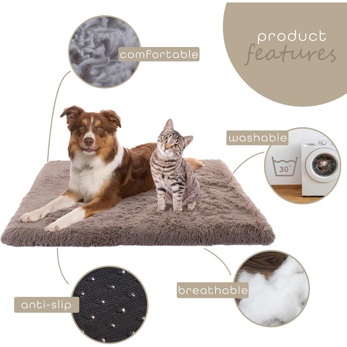 М'яке ліжко для собак та котів Paco Home, Donut, антрацит, 100 см