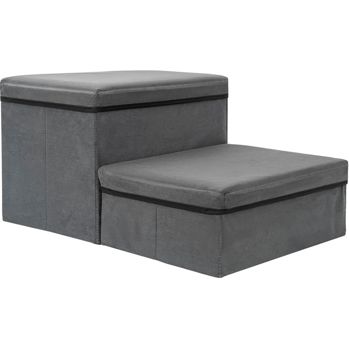 Сходинки для собак зі зберіганням, 2 сходинки, складані, широкі, антиковзні, для собак та котів, сірий, 60×40×30 см