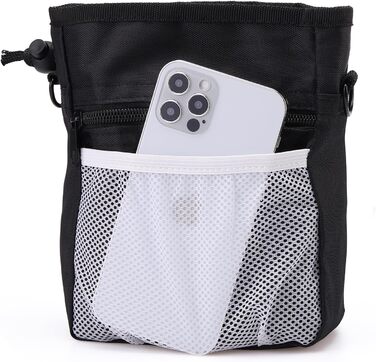 Універсальна сумка для ласощів для собак, знімна, велика місткість, сумка для тренувань, з ремінним кріпленням та регульованим плечовим ременем, 3 способи носіння (чорний)