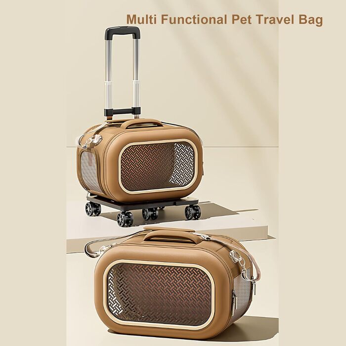 Транспортна переноска для котів та собак Asixxsix - для маленьких та середніх тварин до 7 кг, з PU-шкіри та Оксфорду, складна та водонепроникна