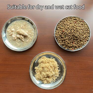 Миски для котів з нержавіючої сталі – для полегшення догляду за вусами, зменшення втоми, годівниця для котів з нековзною підкладкою (2 шт, великі)