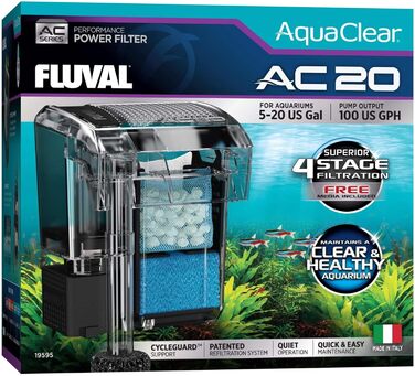 Зовнішній фільтр для акваріума Fluval AquaClear AC20 18-76 л чорний