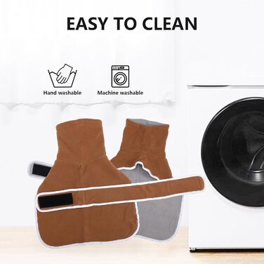 Теплий зимовий одяг для такси (дворняг та мініатюрних) - куртка з регулюванням, з отвором для шлейки, коричнева, розмір XS (довжина спини 31-33 см)