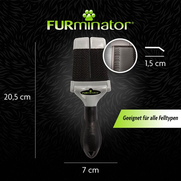 FURminator Zupfbürсте для вичісування шерсті S - для котів, собак, цуценят, м'яка сталь