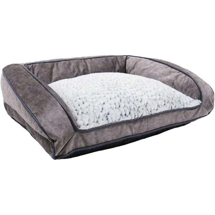 Ліжко для собак Rosewood з флісовою підкладкою, сіре, 64 x 64 x 20 см (67 x 85 x 25 см), розкладне