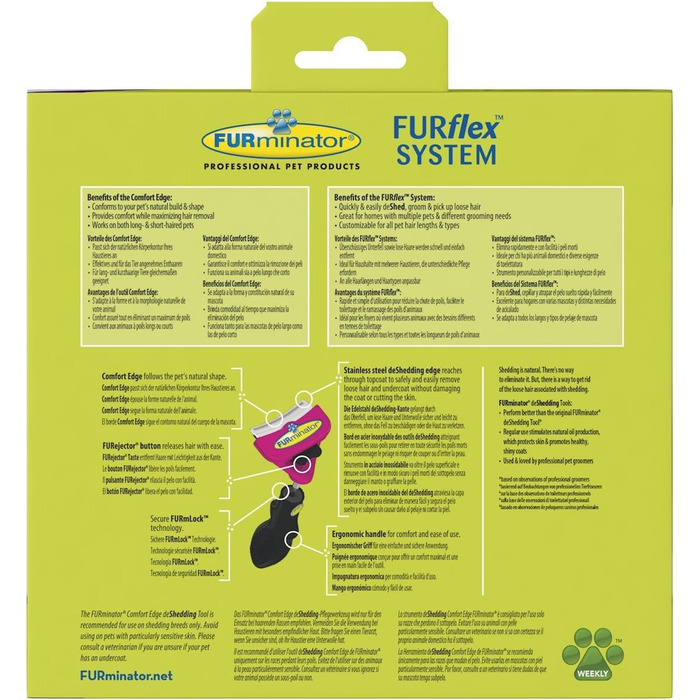 FURminator FURflex, щітка для догляду за великими котами, інструмент для видалення підшерстка, розмір L (з іграшкою для видалення шерсті)