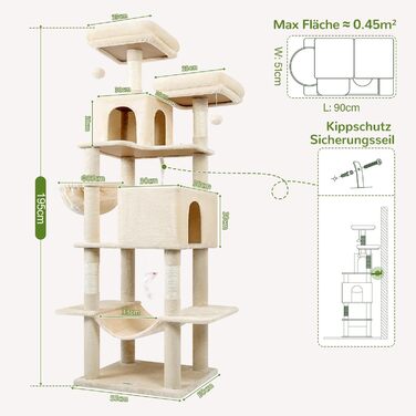 Котячий будиночок Globlazer Kaktus XXL 195 см: будиночок, лежанка, гамак, когтеточка для котів