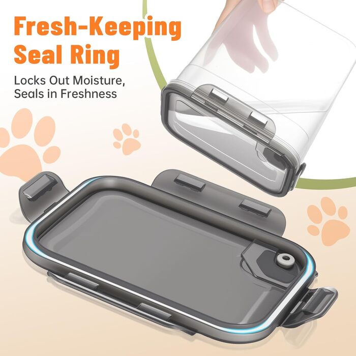 Набір контейнерів для корму для собак ZooZoo 3шт з герметичними кришками, BPA-free, для сухого корму, великі, середні, малі, з лопатками, етикетками, пінцетом та маркером